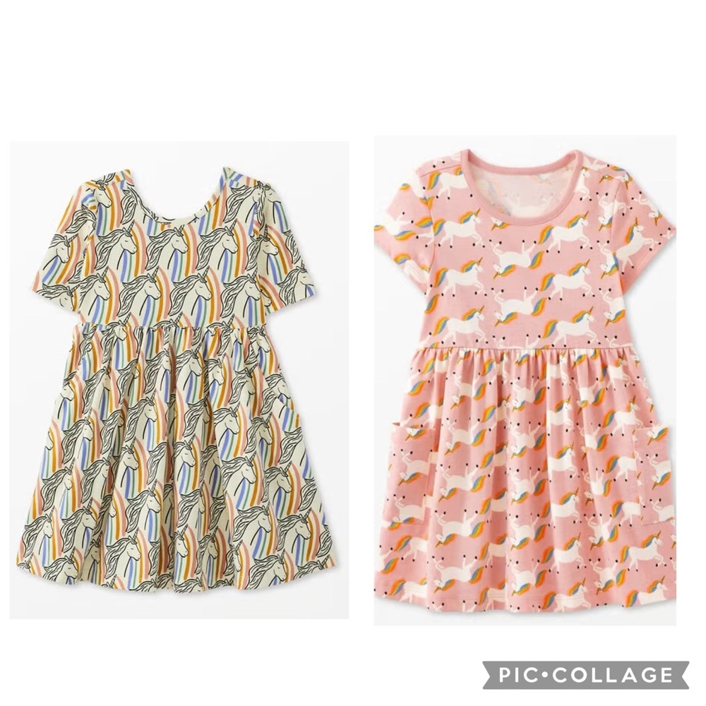 Lot of 2 Hanna Andersson Unicorn Dresses